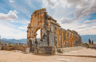 Archaeological Site of Volubilis, ancient Roman empire city - Morocco - obrazy, fototapety, plakaty