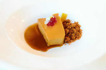 Bloc of foie with honey brown sugar and red fruits