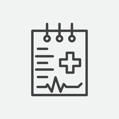 Notes Medical Check Up Icon Vector Illustration