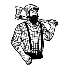 lumberjack sketch PNG illustration with transparent background