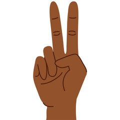 afro hand two gesture