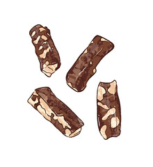 Jujube Walnut Nougat in flat vector illustration