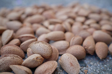 Almonds background great aperture