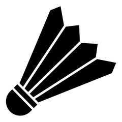 Badminton birdie icon, solid design of shuttlecock - obrazy, fototapety, plakaty