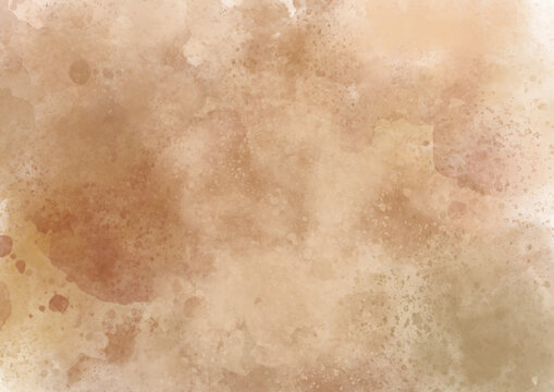 Abstract watercolor painting texture. Brushed and splashed surface, digital content. Copy space empty background for creative projects. Brown and beige color.