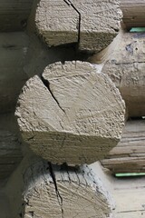 Detail of a log cabin 