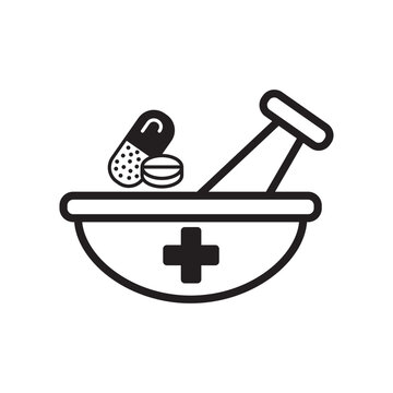 Prestle and Mortar Icon Vector Illustration
