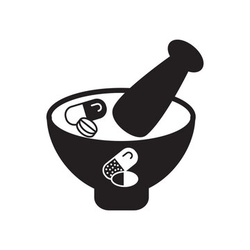 Prestle and Mortar Icon Vector Illustration