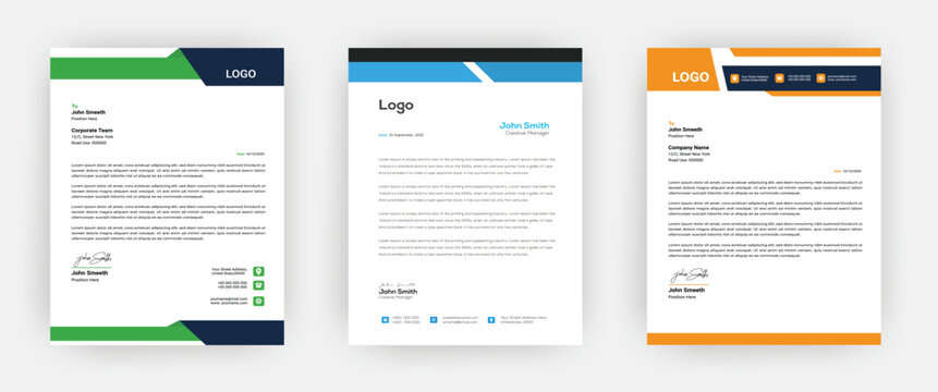 Creative letterhead   Elegant and minimalist style letterhead template design A4 sizes    