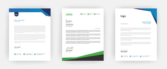 Creative letterhead   Elegant and minimalist style letterhead template design A4 sizes    