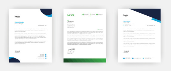 Obraz premium Creative letterhead Elegant and minimalist style letterhead template design A4 sizes 