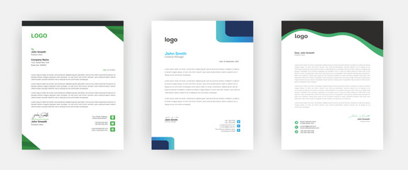 Creative letterhead   Elegant and minimalist style letterhead template design A4 sizes    