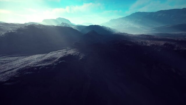 barren mountains in afghanistan in dust