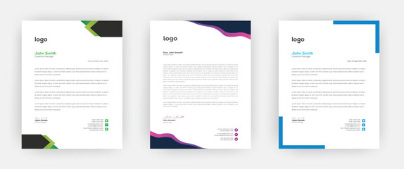 Creative letterhead   Elegant and minimalist style letterhead template design A4 sizes    