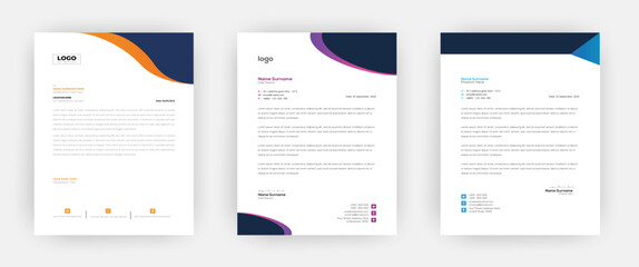 Creative letterhead   Elegant and minimalist style letterhead template design A4 sizes    