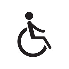 Wheel Chair Icon Vector Illustration Flat Design Style