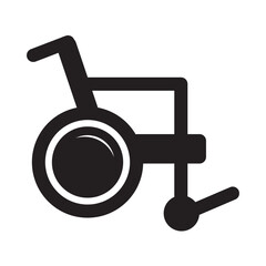 Wheel Chair Icon Vector Illustration Flat Design Style