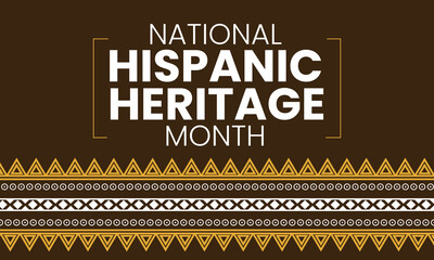 National Hispanic Heritage Month vector illustration with geometric shapes pattern background