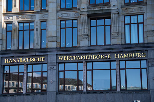 Hamburg, Germany  23 June 2022,  The logo of the "Hanseatic Stock Exchange Hamburg" in Hamburg