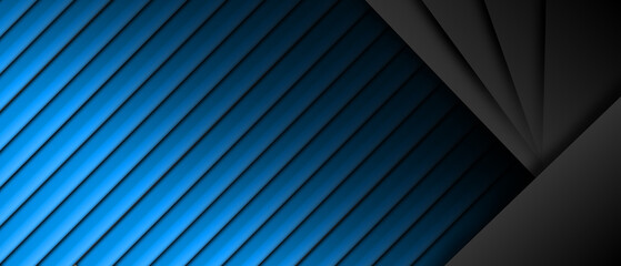 Obraz premium Black and blue overlap layer background 