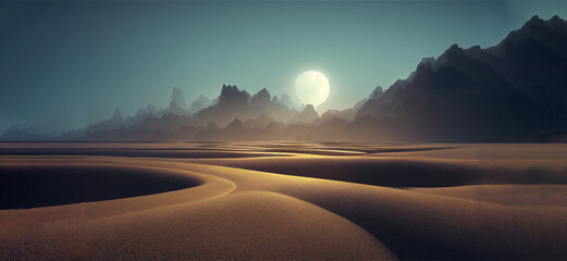 Fototapeta na wymiar golden sand dune in the desert 