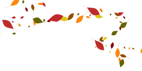 Leaves. Yellow, red, green, orange, brown colors. Scattered autumn leaves. Unusual abstract texture. Vector eps 10.