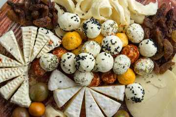 Variety of cheese homemade, close up view