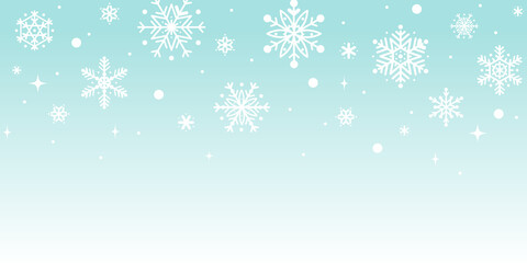 Falling snow on Blue background. Vector, illustration, snowflake background