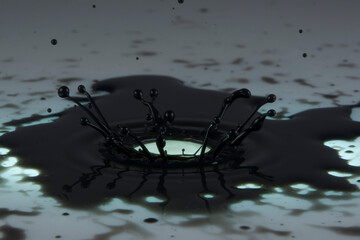 Black paint drop on a White background