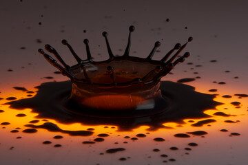 Black paint drop on a White background