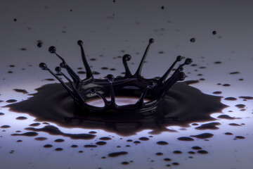 Black paint drop on a White background