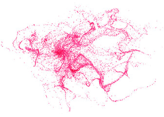 Pink glitter particles on transparent background. Shiny confetti. Party, Merry Christmas, Happy New year decoration. Birthday, celebration, element for event card. 3D rendering