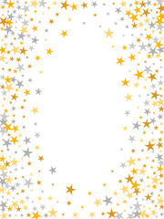 Glamour silver and gold stardust vector texture. Little starburst spangles xmas decoration elements. Isolated star dust pattern. Sparkle symbols explosion.