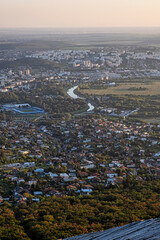 Nitra town from Zobor hill, Slovakia, evening scene
