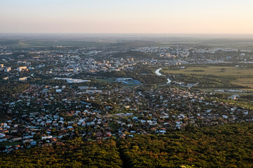 Nitra town from Zobor hill, Slovakia, evening scene