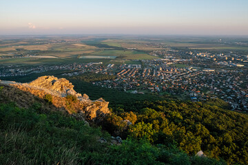 Nitra town from Zobor hill, Slovakia, evening scene