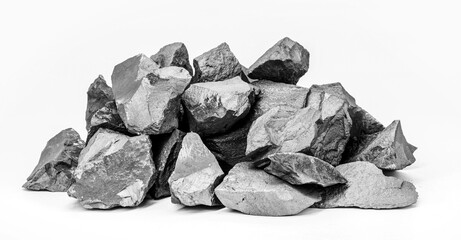 iron ore, rocks from which metallic iron can be obtained, iron extracted from magnetite, hematite or siderite. raw material for the metallurgical industry - obrazy, fototapety, plakaty