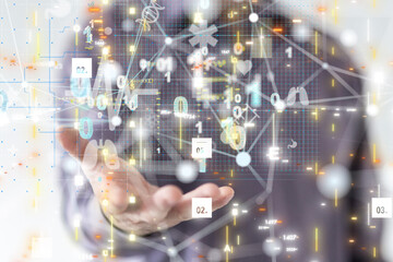 digital medical futuristic interface 3D rendering