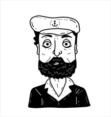 Sea Captain in hand-drawn style