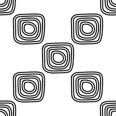 Vector set background. Square geometry group batik graphic. Hand drawn round doodle painting. Design pattern illustration. Seamless. Art backdrop vector concept. Black color