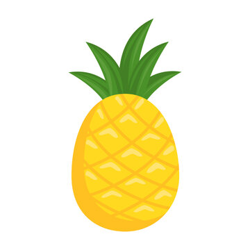 Pineapple Sign Emoji Icon Illustration. Fruit Vector Symbol Emoticon Design Clip Art Sign Comic Style.