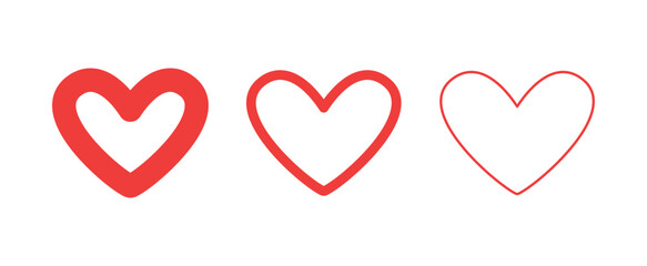 Heart vector icons. Set of love symbols. Isolated pictograms. Valentine's day design elements.