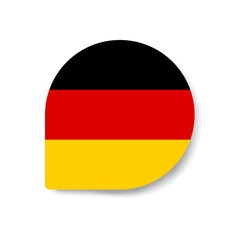 Germany drop flag icon with shadow on white background.
