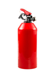 Isolated red plombed portable fire extinguisher