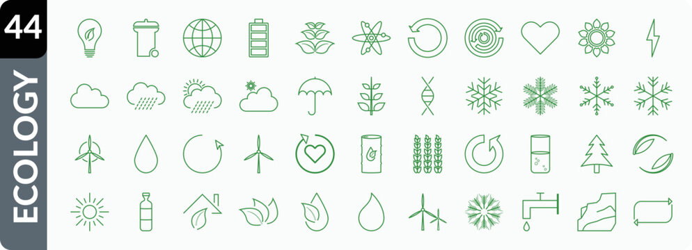 Ecology green icon set. Eco nature icon set - Stock Vector