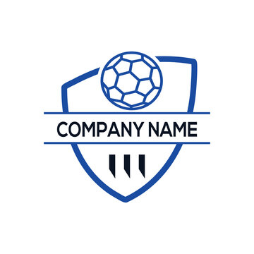 soccer ball logo, Football badge shield logo template design