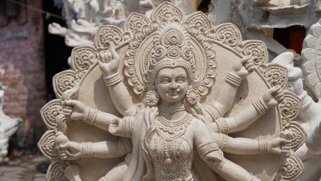 idol made of durga mata Navratri Images durga puja sculpture in progress
