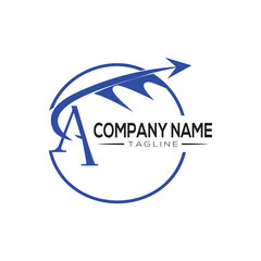 Simple A iconic Logo design for a Travel agency