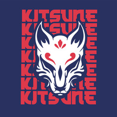 japanese fox mask vector, japanese mask	
