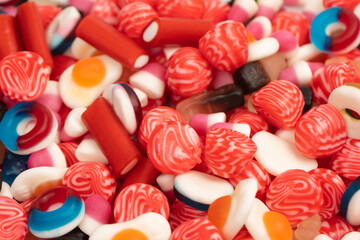 Fototapeta na wymiar Tasty mix of jelly colorful candies.